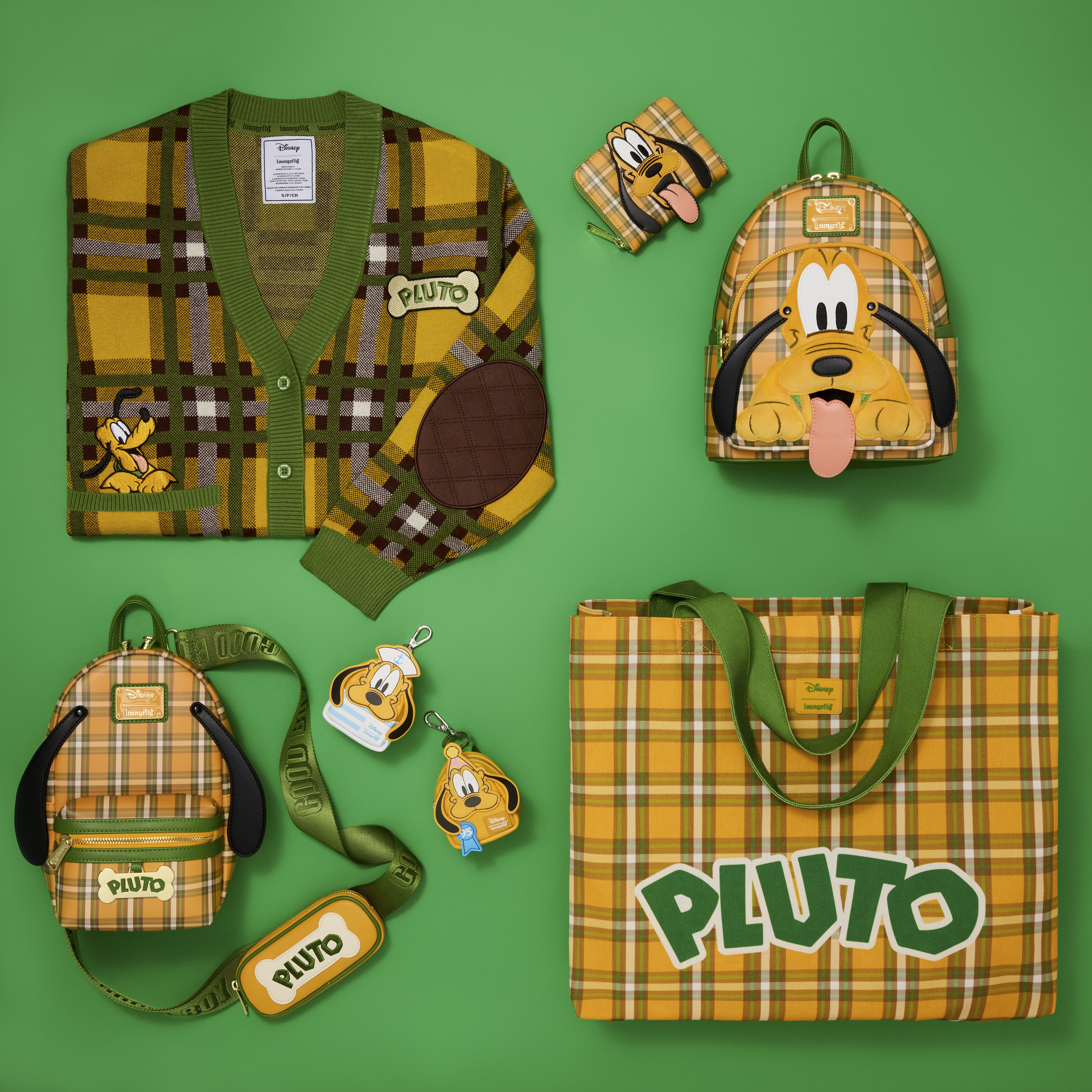 LOUNGEFLYプルート95周年記念 チェック柄 ジップアラウンドウォレット Pluto 95th Anniversary Plaid Zip Around Wallet | Loungefly